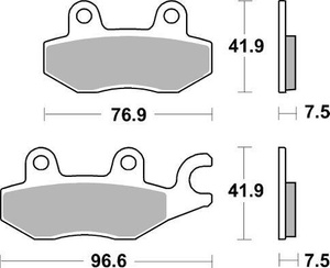 SBS KLOCKI HAMULCOWE KH197 RACING DUAL CARBON KAWASAKI EX 400 NINJA '18-'23, EX 250R NINJA '18-'20