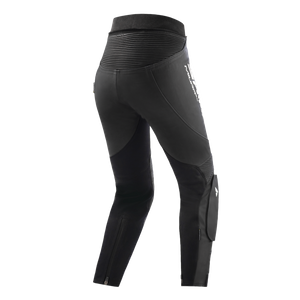 Damskie spodnie motocyklowe skórzane sportowe Shima MIURA 2.0 czarny/biały