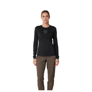 Koszulka rowerowa z długim rękawem damska FOX Lady Ranger Tru Dri Black