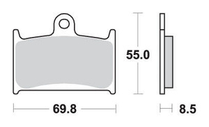 SBS KLOCKI HAMULCOWE KH145 / KH236 STREET EXCEL SINTER KOLOR ZŁOTY