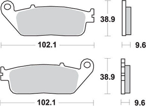 SBS KLOCKI HAMULCOWE KH196 STREET EXCEL SINTER KOLOR ZŁOTY PASUJE DO: HONDA CB 500, CTX 700, NC 750, VT 750, XL 600V, PRZÓD