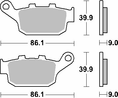 SBS KLOCKI HAMULCOWE KH496 STREET CERAMIC KOLOR CZARNY PASUJE DO: HONDA CBR250/300/650, CB500/650, CRF1000 TYŁ