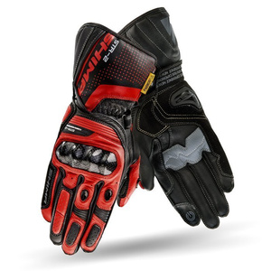 Rękawice motocyklowe skórzane sportowe Shima STR-2 GLOVES czarny/czerwony