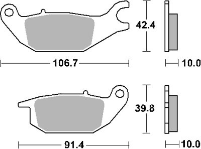 SBS KLOCKI HAMULCOWE KH343 STREET CERAMIC KOLOR CZARNY PASUJE DO:HONDA CBR125/150, XL 125 VARADERO, YAMAHA YZF150 TYŁ