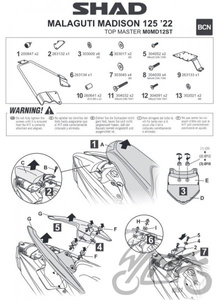 Stelaż kufra tylnego motocyklowego SHAD do Malagutti Madison 125