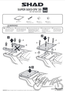Stelaż kufra tylnego motocyklowego SHAD do Super Soco CPX