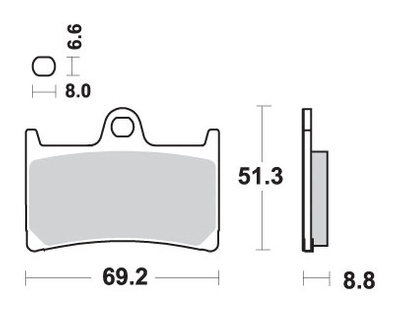 SBS KLOCKI HAMULCOWE KH252 / KH380 RACING DUAL CARBON KOLOR CZARNY