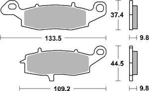 SBS KLOCKI HAMULCOWE KH231 STREET EXCEL/RACING SINTER KOLOR ZŁOTY PASUJE DO SUZUKI 1800 INTRUDER `06 TYŁ