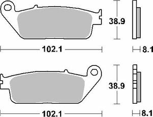 SBS KLOCKI HAMULCOWE KH142 / KH226 MAXI CARBON TECH KOLOR CZARNY