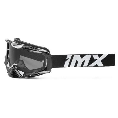 Gogle motocyklowe IMX Dust Graphic White Gloss/Black - Szyba Dark Smoke + Clear (2 Szyby W Zestawie)
